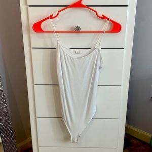 White Ribbed Bodysuit
